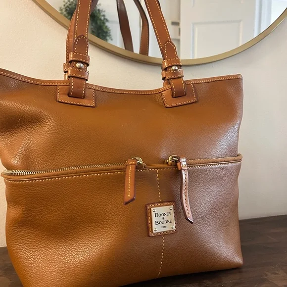 Dooney & Bourke Leather Convertible Shopper in Desert - Picture 2 of 9